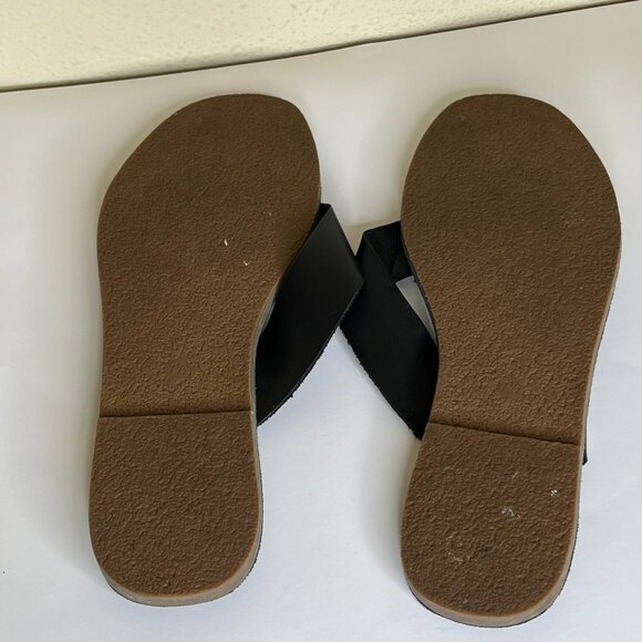 Madewell The Boardwalk Chunky Thong Sandal • Black Size 7.5 leather flats - Picture 7 of 8